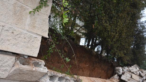 fallen wall