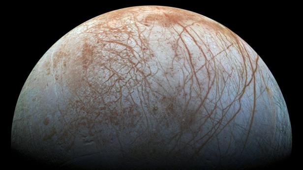 Jupiter-Mond Europa: 200 Kilometer hohe Wasserdampf-Geysire?