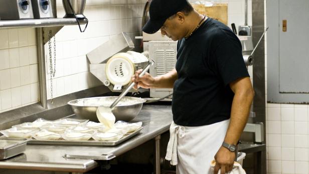 Working in the kitchen