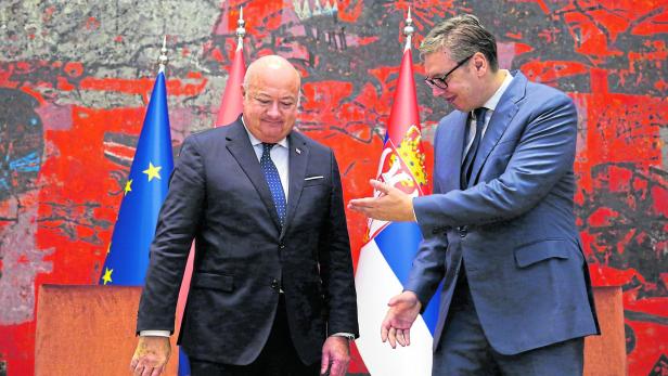 Kanzler Christian Stocker bei Serbiens Präsidenten Vucic in Belgrad