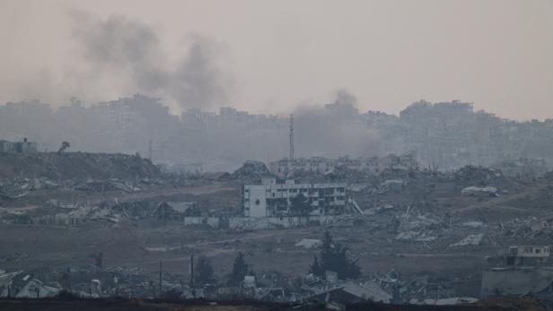 Smoke rises from Gaza, as seen from Israel