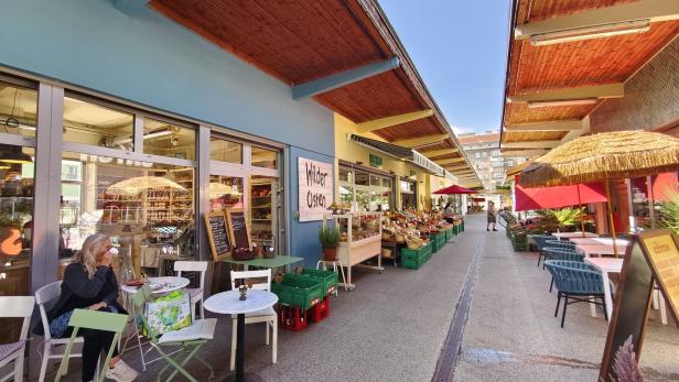 Blick auf den Vorgartenmarkt