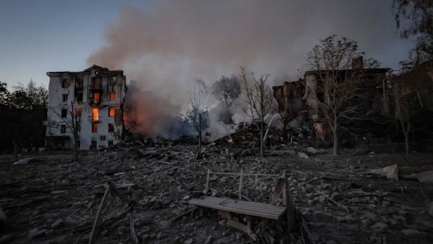 Aftermath of a Russian military attack in the city of Kramatorsk