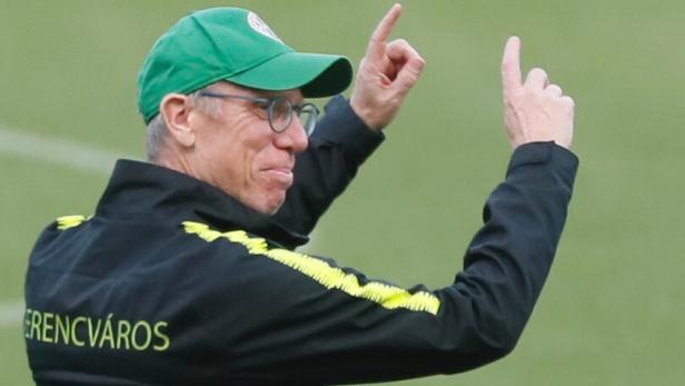 Ferencvaros' training Im Herbst 2021 coachte Peter Stöger Ferencvaros