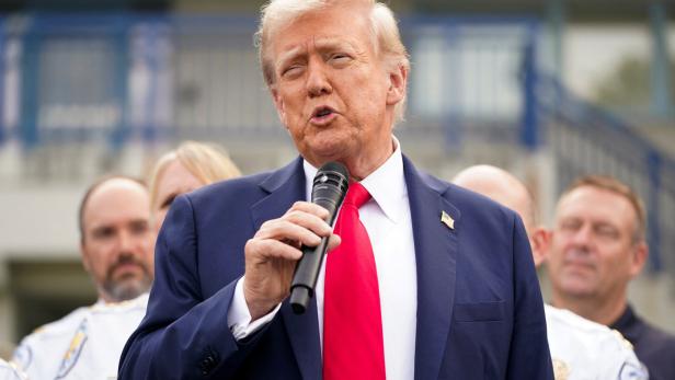 U.S. President Trump speaks at U.S. Park Police Anacostia Operations Facility in Washington