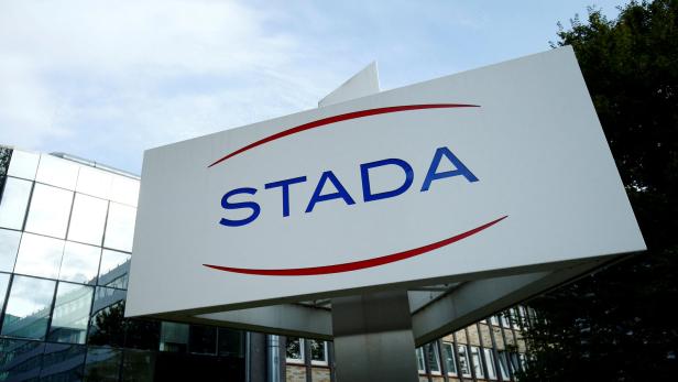 FILE PHOTO: The logo of Stada Arzneimittel AG is pictured at their headquarters in Bad Vilbel near Frankfurt