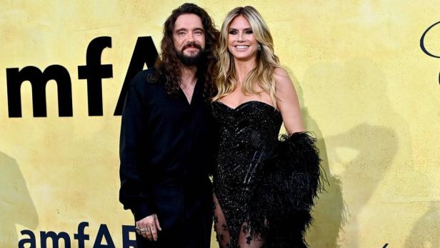 Ehepaar Tom Kaulitz und Heidi Klum bei einem Pressetermin