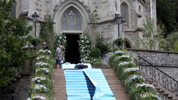 Die Kathedrale St. Florin in Vaduz wird vorbereitet