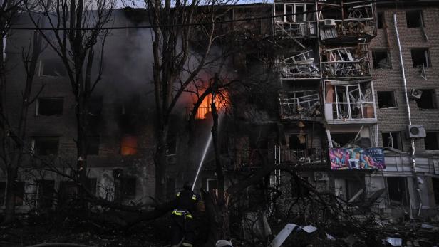 Aftermath of a Russian drone and missile strike in Zaporizhzhia
