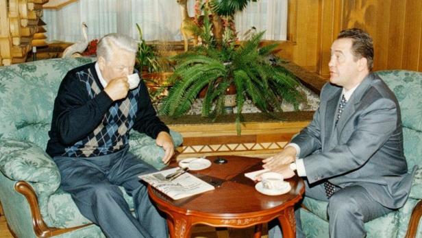 Boris Yeltsin mit Michail Lessin