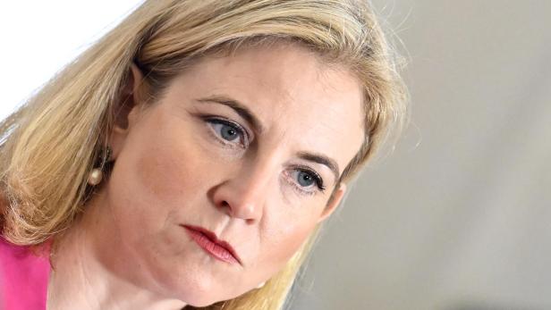 KLAUSUR DER BUNDESREGIERUNG: DOORSTEP - MEINL-REISINGER Meinl-Reisinger in schiefer Großaufnahme