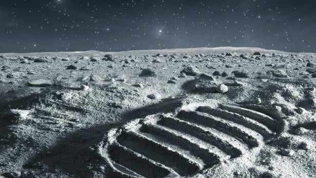 Footprint of astronaut on the moon Footprint of astronaut on the moon