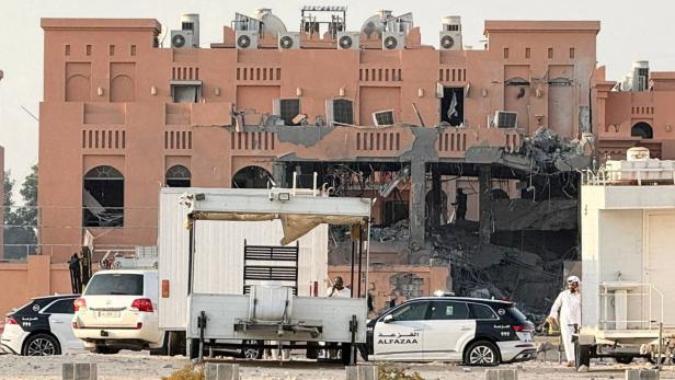 Aftermath of an Israeli attack on Hamas leaders, according to an Israeli official, in Doha Hamas-Büro in Doha, von israelischen Raketen getroffen