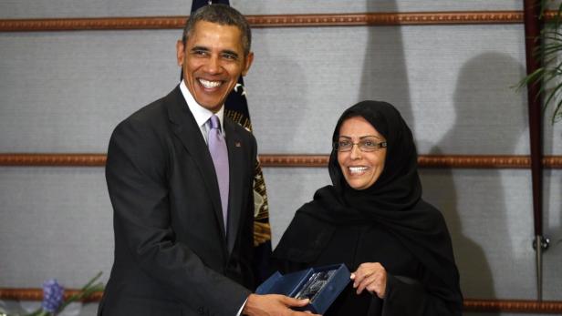 US-Präsident Barack Obama und die Aktivistin Maha al-Muneef