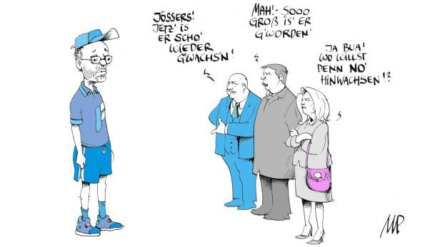 Eine Karikatur mit Herbert Kickl