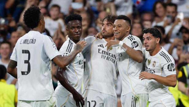 Mbappe traf zwei Mal und jubelte mit seinen Real-Kollegen