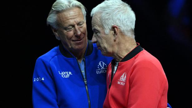 Björn Borg (l.) mit John McEnroe