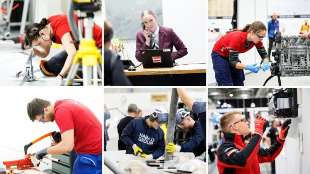 Die sechs Goldgewinner und Golgewinnerinnen der EuroSkills 2025 bei der Arbeit