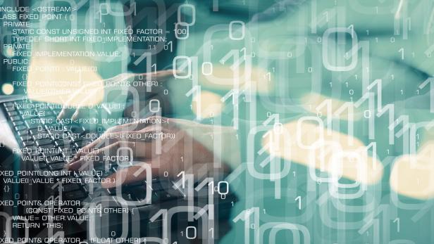 Hacker-Cyberangriffe, futuristische Computerkriminalität.