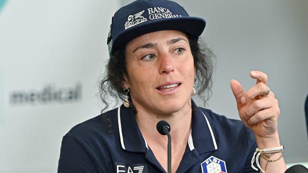Italian skier Federica Brignone attends press conference in Turin