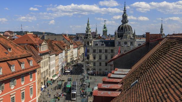 Grazer Rathaus und Hauptplatz