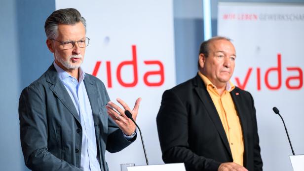 Vida-Gewerkschafter Roman Hebenstreit (li.) fordert weniger Zurückhaltung bei Löhnen.