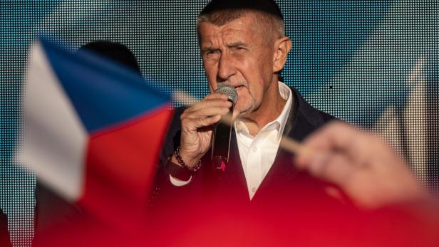 Czech former PM Andrej Babis holds street campaign ahead of elections in Prague