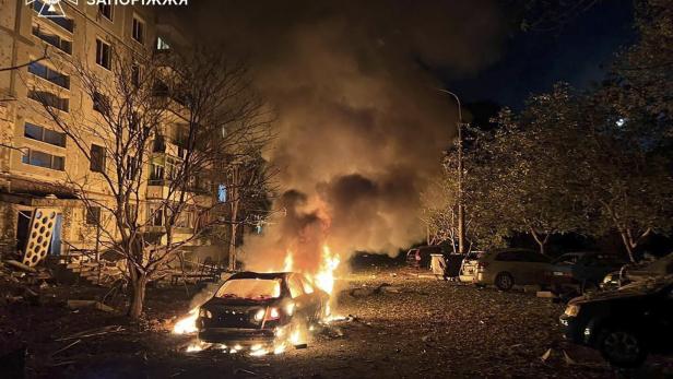 Aftermath of the overnight Russian combined shelling of Ukraine