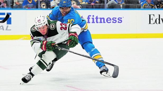 HKN-HKO-SPO-MINNESOTA-WILD-V-ST.-LOUIS-BLUES Eishockey Marco Rossi Minnesota Wild NHL