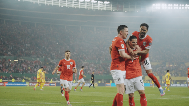 Die Nationalmannschaft auf ihrem Weg zur WM? ÖFB-Spieler jubeln über ein Tor