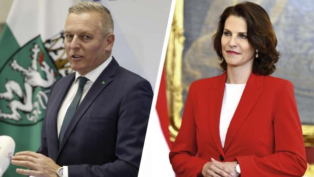 Mario Kunasek und Karoline Edtstadler stehen nebeneinander
