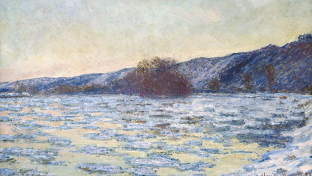 Claude Monet, Eisschollen im Dämmerlicht, 1877