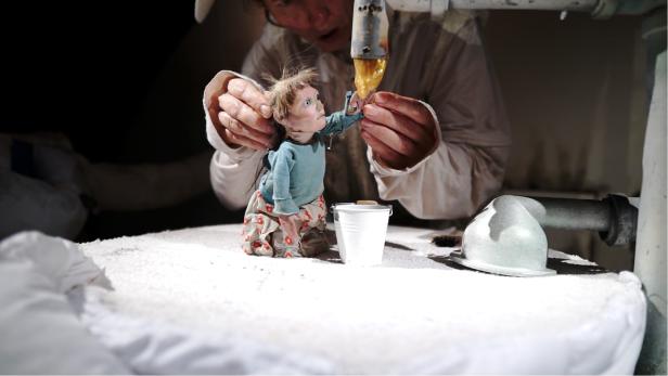 Eine Szene des Puppentheaters "Buba Huba - Die Legende vom Ende".