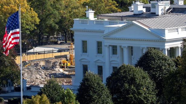 The demolition of the East Wing of the White House, in Washington