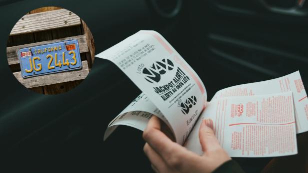 Lottoscheine und Auto-Kennzeichen