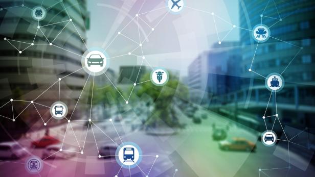 modern cityscape and various transportation network modern cityscape and various transportation network