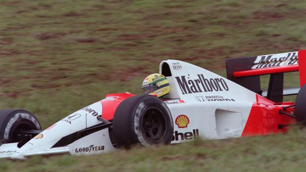 Ayrton Senna fährt 1991 im McLaren MP4/6, einem „analogen Traum“.