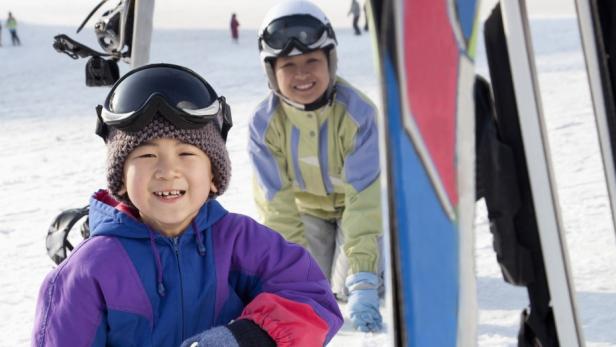 Skifahrer in China