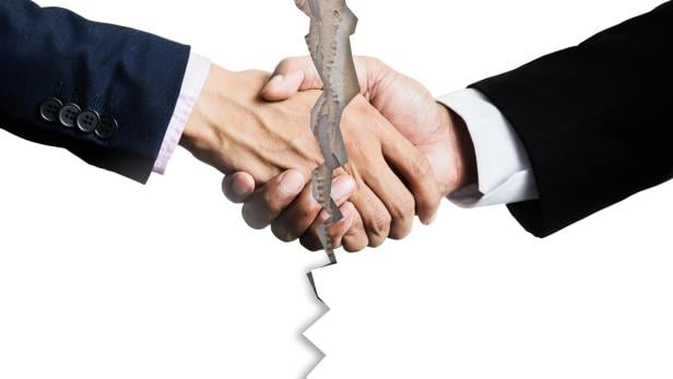 business success concept with business man handshake with meeting prople blur background