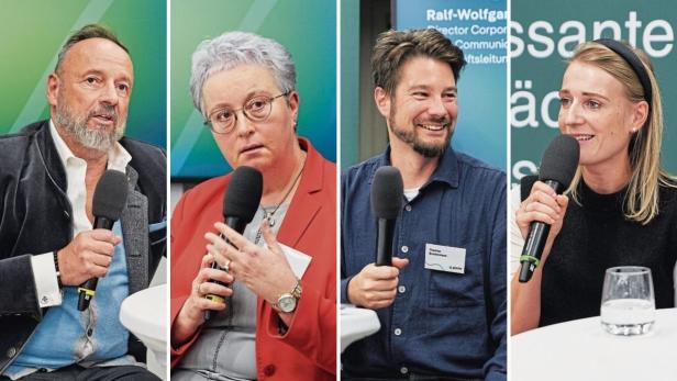 V. li.: Ralf-Wolfgang Lothert (JTI),  Karin Fuhrmann  (TPA), Thomas Brudermann (Autor) und Barbara Freiler (Handler). 