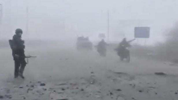 Russian soldiers enter the embattled town of Pokrovsk