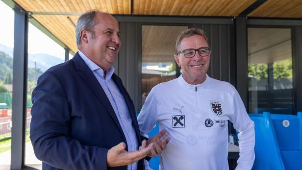 ÖFB-Boss Josef Pröll mit Teamchef Ralf Rangnick