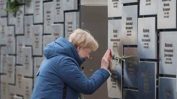 FILE PHOTO: Ukrainian marks the third anniversary of the liberation of Bucha