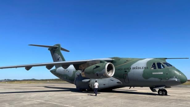 Embraer's C-390 Millennium military aircraft is seen at the firms headquarters in Sao Jose dos Campos