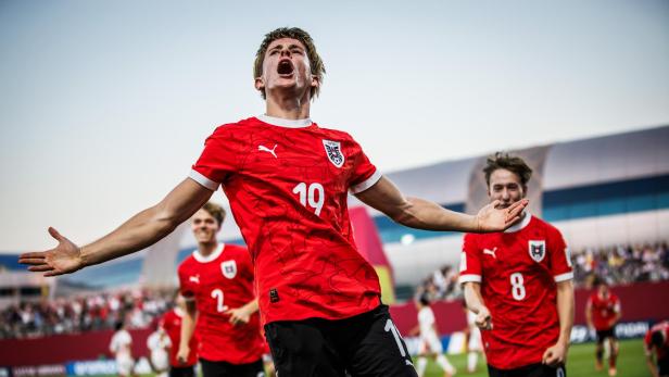 Moser jubelt über sein sechstes WM-Tor