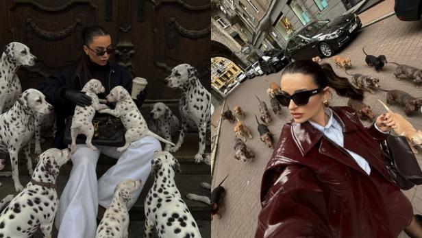 Influencerinnen mit KI-Hunden