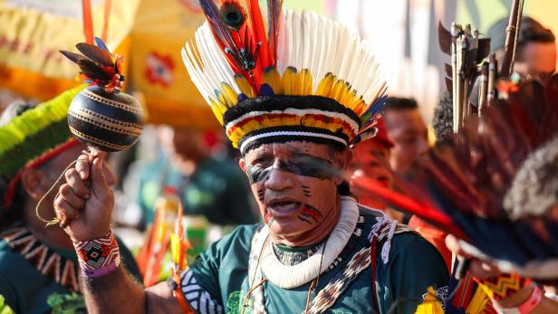 Protest to call for climate justice and territorial protection, in Belem