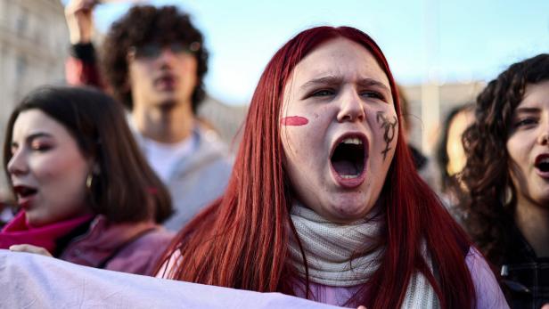 Protest ahead of the International Day for the Elimination of Violence against Women in Rome
