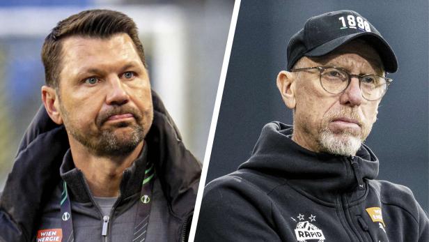 Rapid-Sportchef Katzer (l.) und Trainer Stöger