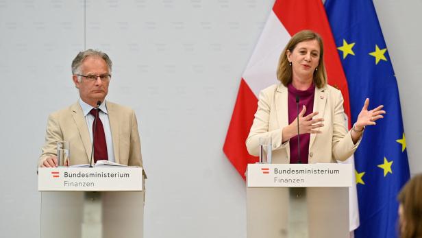 Austria's Finance Minister Markus Marterbauer holds a press conference, in Vienna